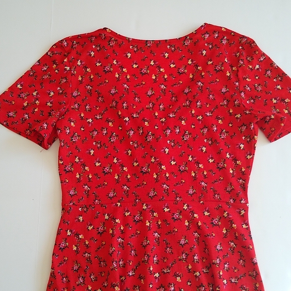 Zara red floral mini dress M - Picture 7 of 8